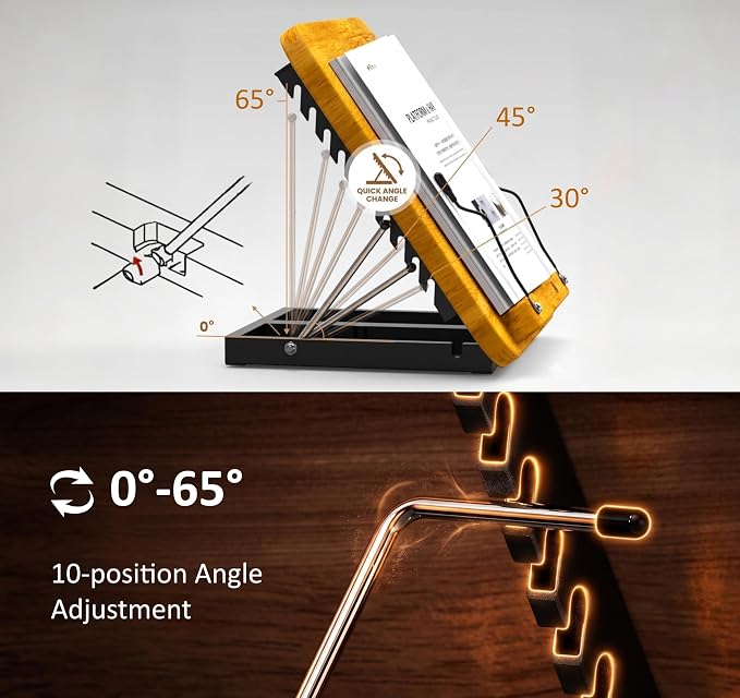 2-in-1 Floor & Desktop Book Stand with Large 16.5"x11.8" Solid Wood Panel | Height Adjustable 16.5"-51" Ergonomic Book Holder with Page Clips for Textbooks, Music Sheets, Recipes, Laptops (Rubberwood) - Image 6