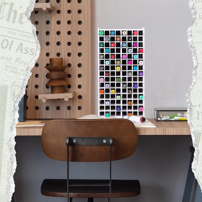 Sunnychicc 2 Pack Marker Storage Organizer, 240 Slots Total Art Supply Holder for Desk, Marker Rack with Removable Dividers for Colored Pencils & Paint Brushes (13 x 6.6 x 5.3 Inch) - Image 4