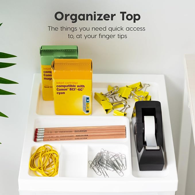 IRIS USA 3-Drawer Rolling Storage Cart, White/Clear | Keep craft supplies, office essentials, classroom items, and accessories organized with easy-access drawers for daily use - Image 6