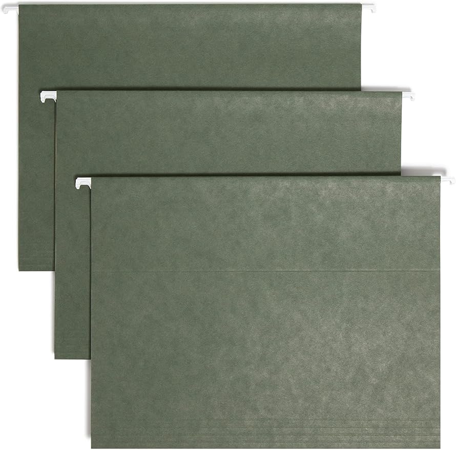 Smead TUFF Hanging File Folder with Easy Slide Tab, 1/3-Cut Sliding Tab, Letter Size, Standard Green, 20 per Box (64036, Rod Color May Vary) - Image 3