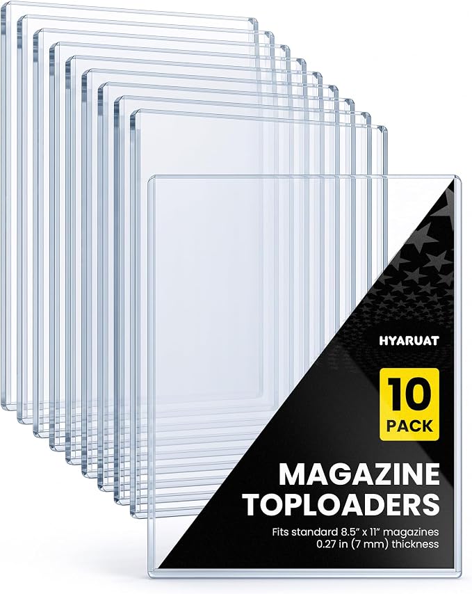9x11.5 Magazine Toploaders 10 Pack, 7mm Capacity Magazine Holders | 15 Mil Rigid PVC Magazine Protector Sleeves, Clear Acid-Free for Collectors, Photos, Posters, Vintage Issues, Comic&Documents - Image 7