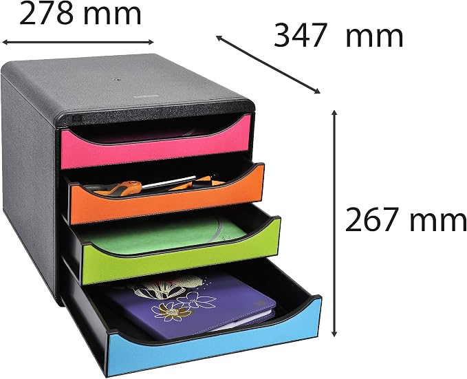 Exacompta Big-Box Iderama, 4 Drawers - Harlequin - Image 3