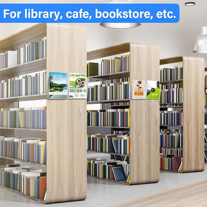 Ripeng 8 Pack Brochure Holder Wall Mount 6 x 9 Inch Clear Flyer Holder Magazine Pamphlet Display Stand Acrylic Wall Organizer Plastic Wall File Holder for Literature Mail Paper document Rack Display - Image 5