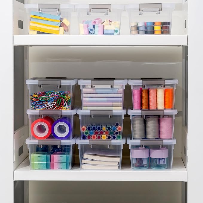 Citylife 20Packs 1.3Qt Small Storage Bins with Lids,Stackable Clear | Plastic Containers for Beads, Buttons, Sewing Supplies, Office Supplies - Image 4