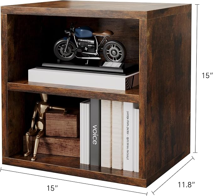 FUSUNBAO Magic DIY Storage Organizer - Stackable Cubes for Home Books, Clothes, Toys-Modular Cubby Storage System-Office Cubical-Bookcase Closet (Antique Brown, 1 Layer Cube) - Image 3