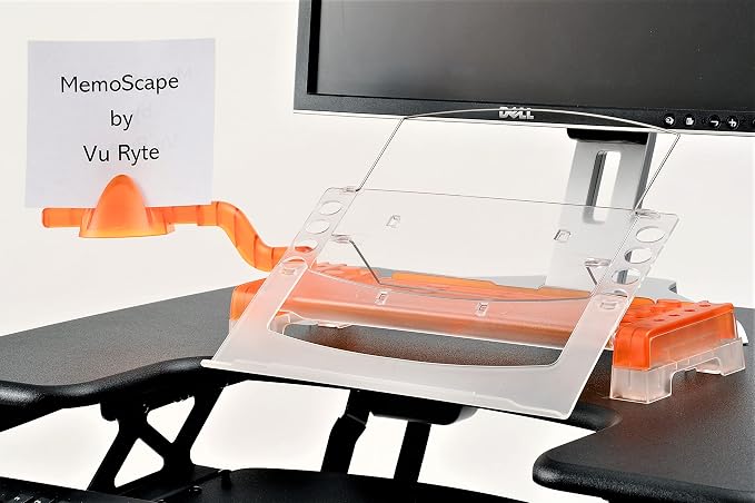 MemoScape Adjustable in-Line Document Holder for Typing | Reduces Neck Strain, Improves Focus, Boosts Desk Organization, and Workflow | Paper Holder Stand for Desk and Home Office - Orange (VUR 4060) - Image 6