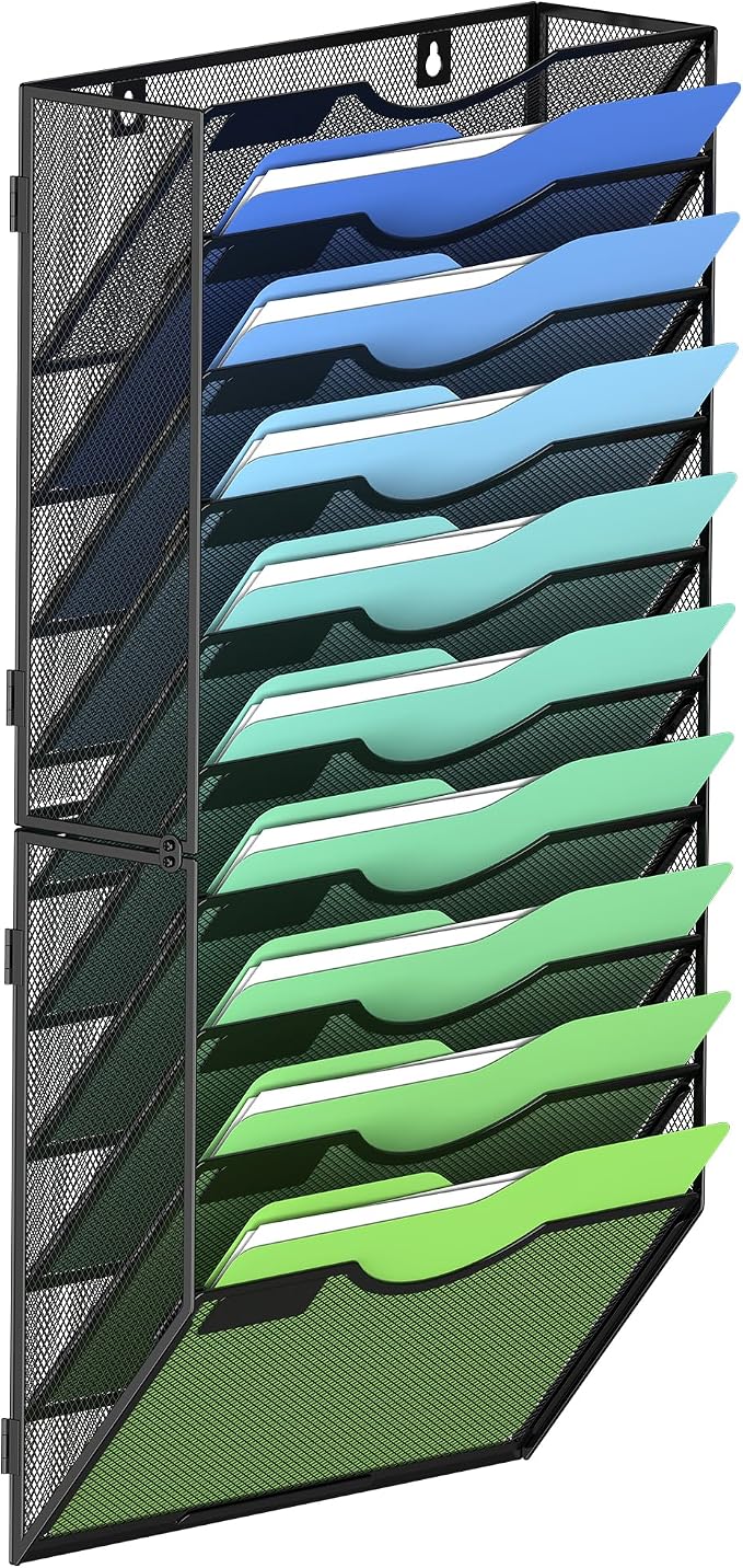 Kuntine.B Wall File Organizer Office Hanging Magazine Holder Wall File Organizer for Office Home by KuntineB
