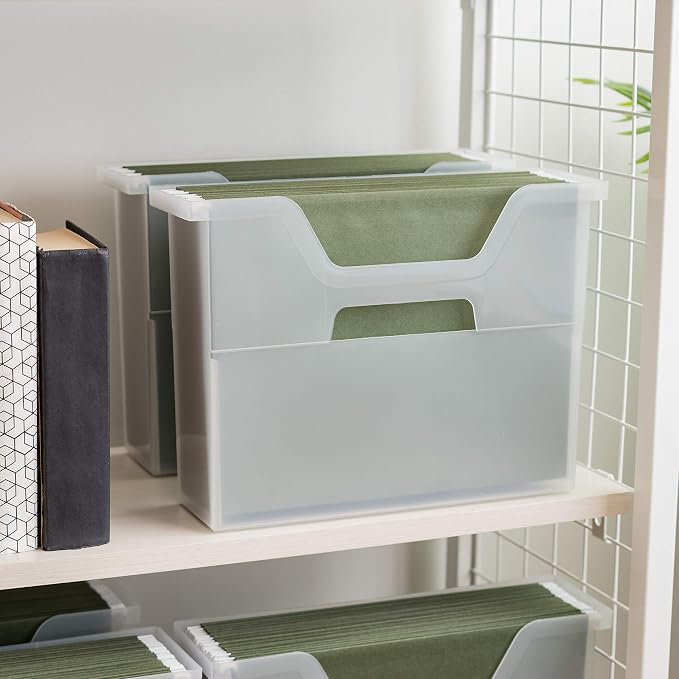IRIS USA 6-Pack Small Desktop File Box with Open Lid, Clear | Organize paperwork, mail, magazines, and office supplies with portable storage for desks, classrooms, and home workspaces - Image 9