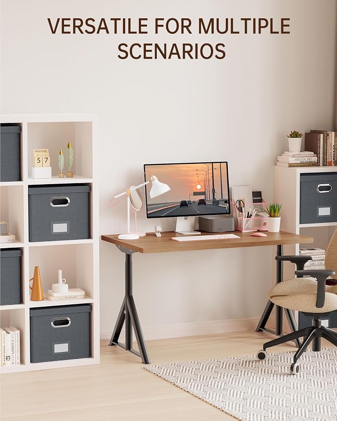 File Organizer, File Box, File Cabinet for Letter File Folder Storage, Hanging File Organizer for Office/Decor/Home,Document Organizer, 1 Pack,Dark-Gray-Box Only - Image 6