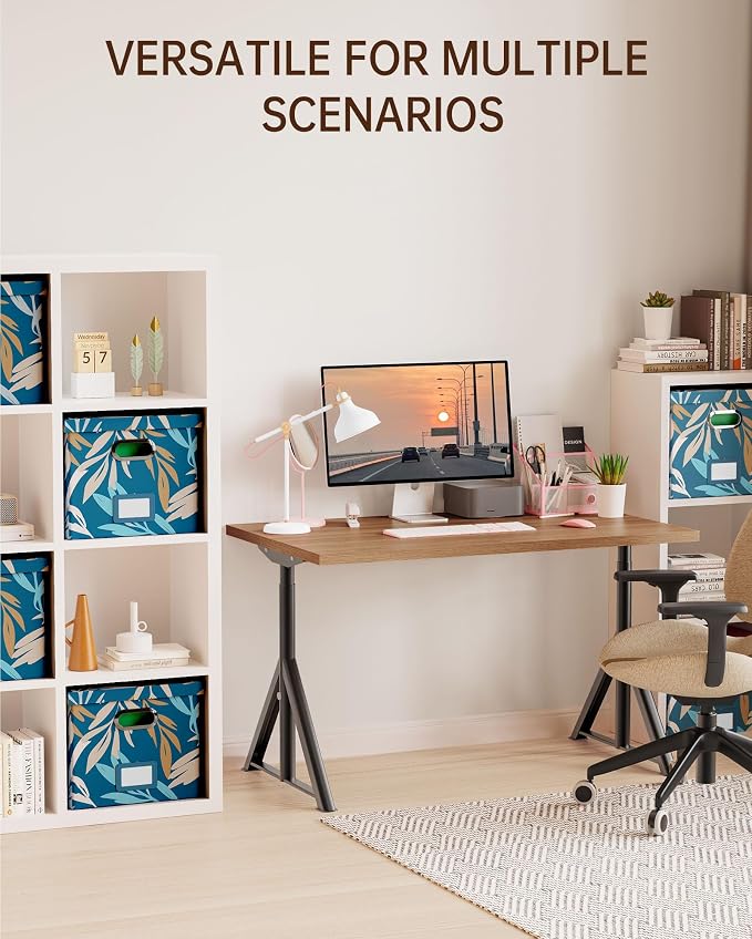 File Organizer with Lid, File Box, File Cabinet for Letter File Folder Storage, Hanging File Organizer for Office/Decor/Home,Document Organizer, 1 Pack,Leaf Blue-Box Only - Image 5