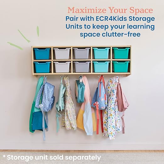 ECR4Kids Scoop Front Storage Bins, Multipurpose Organization, Contemporary, 10-Piece - Image 5
