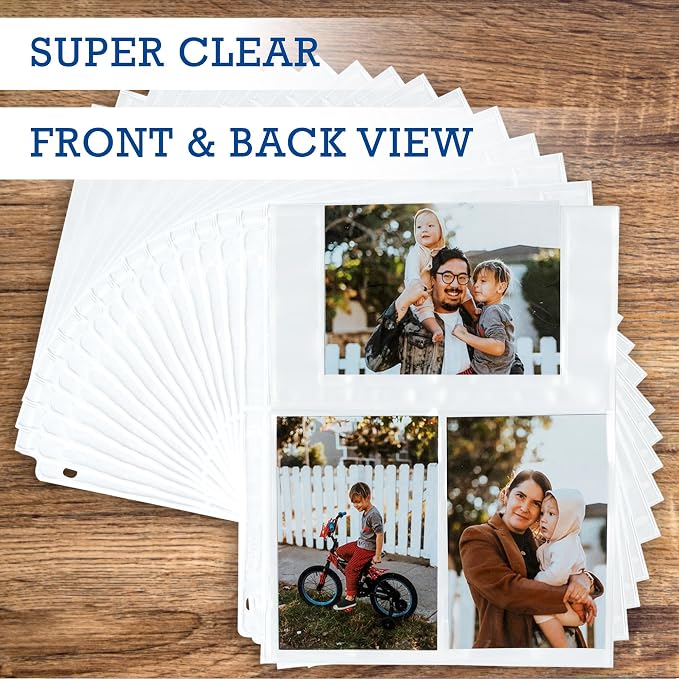 Samsill 50 Pack Ultra Clear 4x6 Photo Album Pages for 3 Ring Binder, Mixed Format, Archival Photo Sleeves, Photo Holders, 3 Pocket Top Loading, 300 Total Photos - Image 6