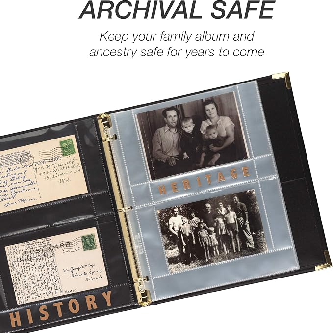 Samsill 4x6 Photo Pages for 3-Ring Binder - 4x6, 50 Pack, Holds 200 Pictures, Each 2-Pocket Photo Pages Hold Four 4 x 6 Pictures, 4x6 Photo Pockets, 4x6 Photo Sheet Protector - Image 4