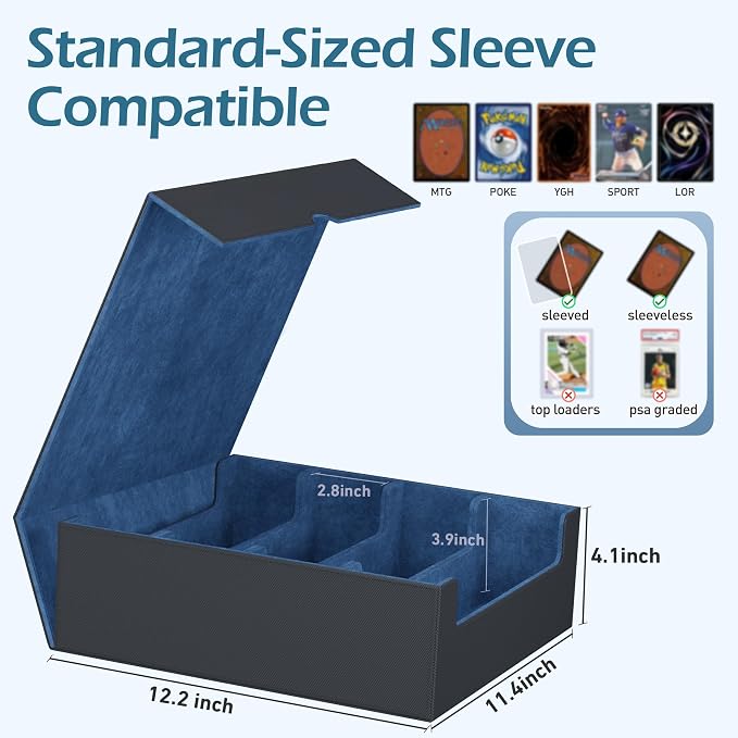 4-Row【3200+】 Trading Card Storage Box, Card Organizer Holder With 24 Dividers, Case Fit for Mtg Tcg Magic Commander Deck Playing Cards, Deck Box for Sport Card - Image 6