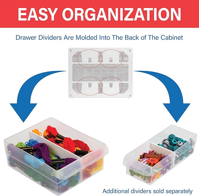 Akro-Mils 16-Drawer Plastic Storage Cabinet, 10.5"W x 6.5"D x 8.5"H, Black | Plastic Cabinet w/ Drawers for Garage Organization, Beads, Makeup Organizer, Building Bricks Storage, Teacher Toolbox, 10716 - Image 5
