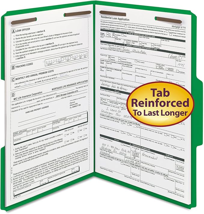 Smead Fastener File Folder, 2 Fasteners, Reinforced 1/3-Cut Tab, Legal Size, Green, 50 per Box (17140) (Pack of 1) - Image 8