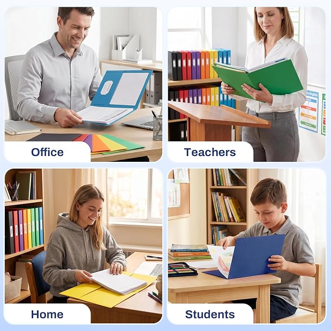SUNEE Folders with Pockets(125 Pack, Navy Blue), 2 Pocket Folders Fit Letter Size Paper, Paper File Folder for School Office Home Business - Image 5