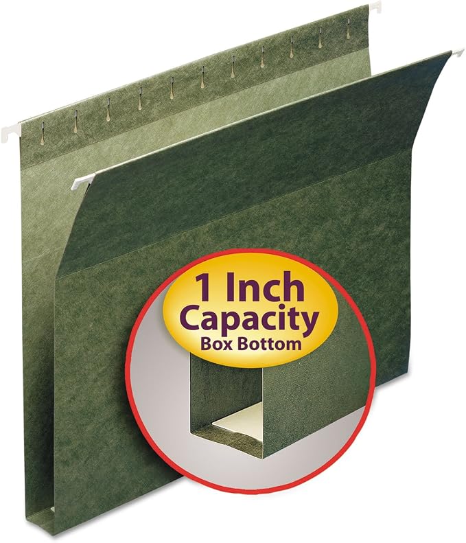 Smead Box Bottom Hanging File Folder, 1" Expansion, Letter Size, 25 per Box (64239) by SMEAD