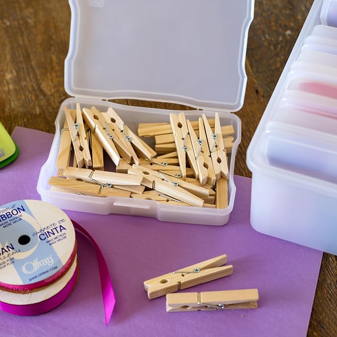 IRIS USA Photo Storage Box |Made in USA| 16 Cases - (2-Pack) - Pearl | Fits 4" x 6" Pictures / Built-In Handle / Organizing Containers for Tasks, Stickers, Ephemera & Flashcards - Image 7
