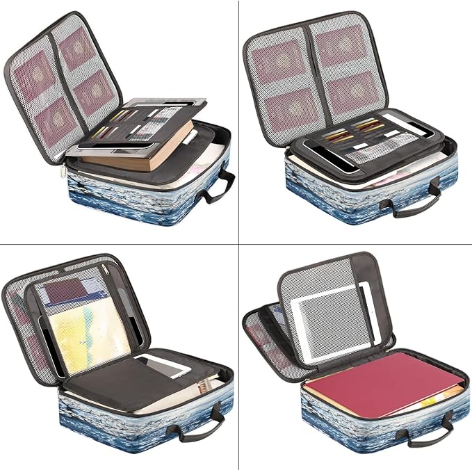 File Organizer Abstract Trees Document Organizer with Handle Portable File Organizer Bag Home Travel Storage Bags for Files Laptop Certificates - Image 5