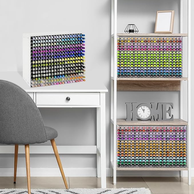 Marker Organizer,300 Slots Marker Storage Organizer with Divider | Marker Holder,Adjustable Marker Rack for Pens,Colored Pencils,Art Brushes,Home Office Art Room and Classroom Desk Organizer - Image 3