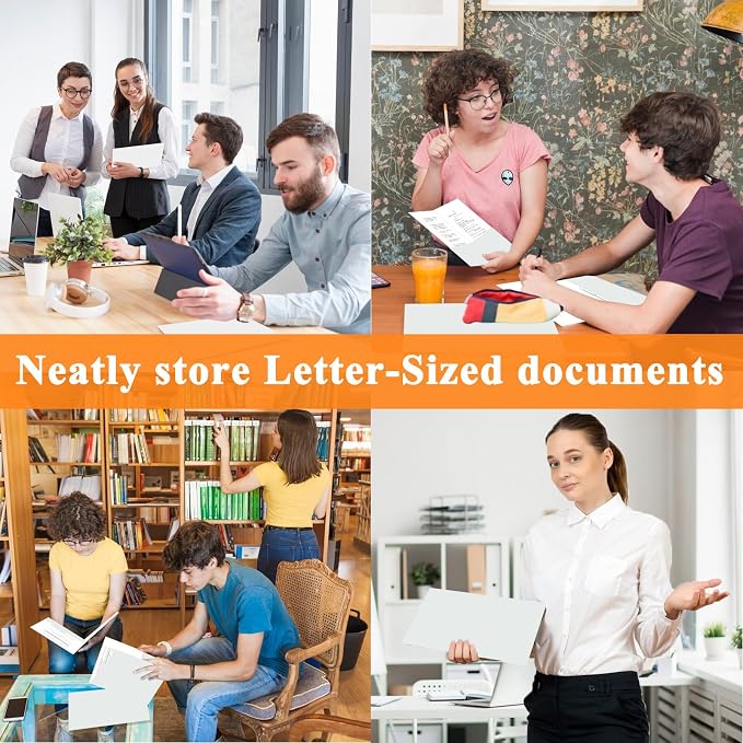 pmybupo 50Pcs White Folders with Pockets and Business Card Holder,2 Pocket Folders for School,Home or Office,Durable Heavy Duty File Folders - Image 5