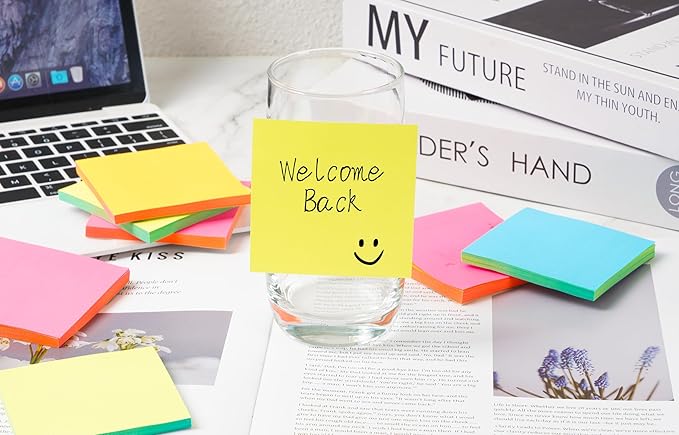 (18 Pads) Pop Up Sticky Notes 3x3 Refills, Alternating Color, Strong Adhesive Memo Pad Bulk, Suitable for Home, Office, School, Clean Removal