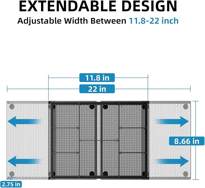Marbrasse Expandable Desk Drawer Organizer, Mesh Drawer Organizer Tray with 10 Adjustable Compartments, Desk Organizers and Accessories for Office Supplies (Longer Expandable Drawer Organizer-B) - Image 2