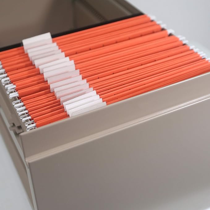 Smead Standard Hanging File Folders, 25 Count, Orange, 1/5-Cut Adjustable Tabs, Letter Size (64065) - Image 6