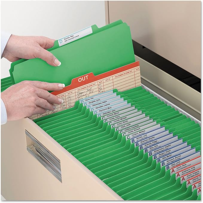 Smead Classification Folder with Prongs, 2 Dividers, 2" Fasteners, Letter Size, for Documents Organization, Durable File Organizer for Home, School or Office, Green (14702) - Image 2