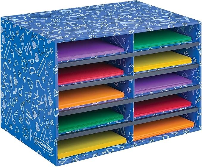 Bankers Box 10-Compartment Mail Sorter, 19.5" x 12.375", Blue | Turn paper piles into organized workflows with durable compartments that keep mail, forms, and projects easy to find. - Image 3