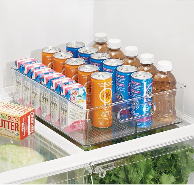 iDesign Divided Pantry Bin with Handles, Set of 6, Clear | For Pantry, For Refrigerator, For Freezer - Image 3