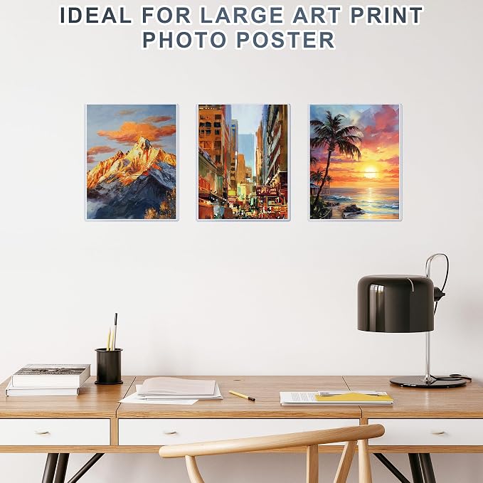 AKONEGE 5PCS 11" x 14" Rigid Print Protectors Hard Plastic Sheet Page Protectors Heavy Duty Top Loading Menu Covers Poster Sleeves Clear Plastic Paper Sleeves for Magazine Prints Photo Document - Image 6