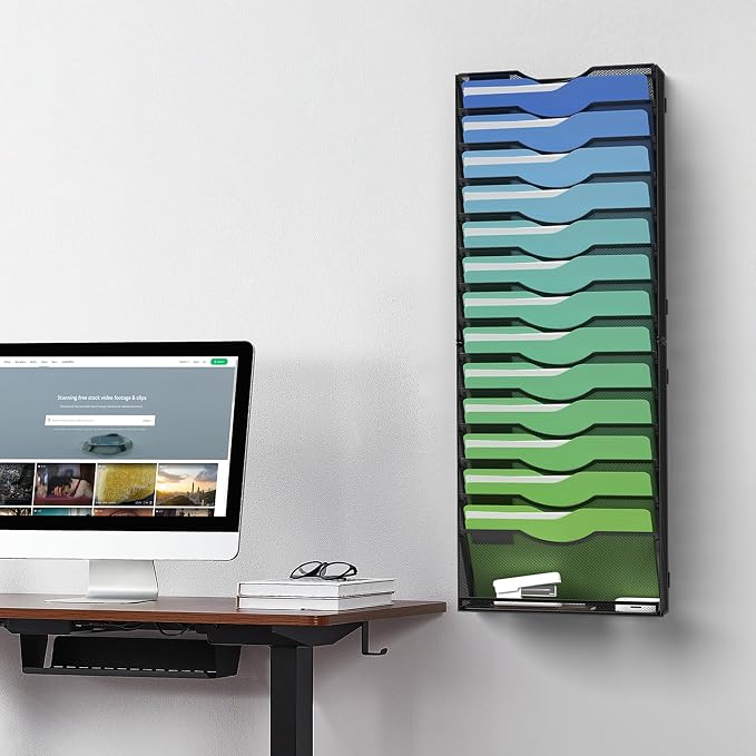 Kuntine.B Wall File Organizer Office Hanging Magazine Holder Wall File Organizer for Office Home - Image 7