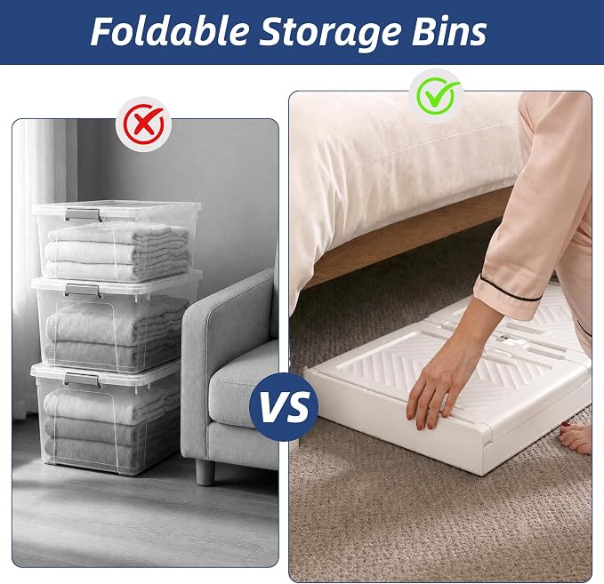 SAILUN 674QT/168Gal Stackable Storage Bins with a Lid, Collapsible Storage Bins With Doors, Folding Cabinet for Home Closet Organization,4 Pack-30 W x 19.7" D x 65.9" H White - Image 5
