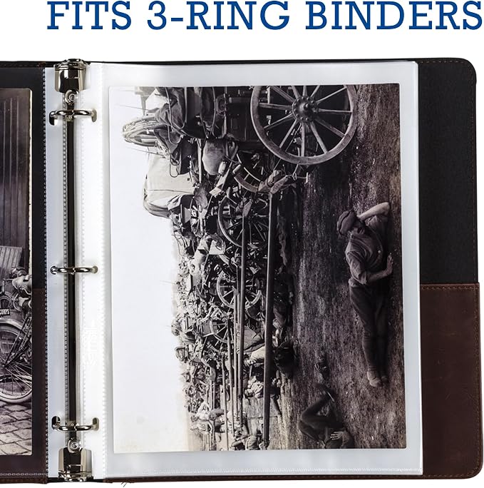 Samsill 50 Pack Full Page Photo Storage for 8x10 Photos, 8.5x11 Inch Clear Sheets Fit in Standard 3 Ring Photo Album, Top Loading, 100 Pictures Total - Image 3