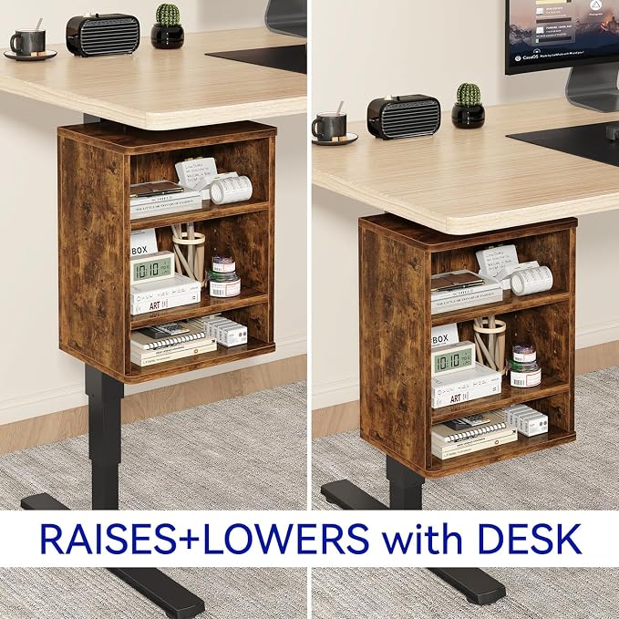 IBUYKE Under Desk Storage Cabinet Clamp on Desk Legs Shelf UTMZ012H | Adjustable Shelf, for Standing Desks Shelf, for Office,Elevating Your Workspace - Image 4