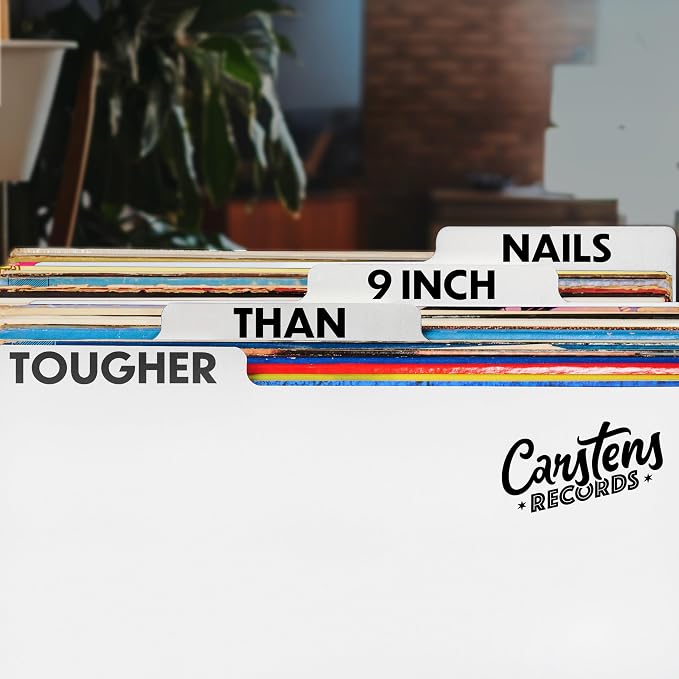 Carstens Records Heavy Duty Vinyl Album Dividers A-Z | Single Sided Printing | 12" LP Organizers with Tabs | Pack of 26 White | Made in The USA | for Side Browsing - Image 2