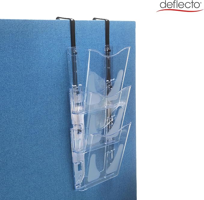 Deflecto 3 Tier A4 Wall Mounted Magazine File Holder - Perfect for Folders, Files, Mails & Brochure - For Home & Office with Hanging Bracket Included - Image 3