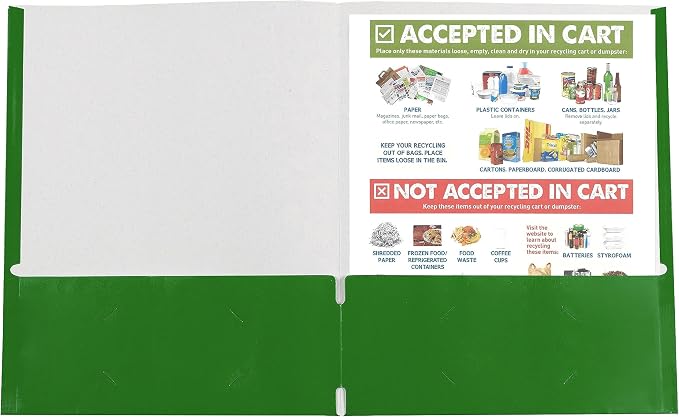 C-Line Two-Pocket Paper Portfolio, Color May Vary, 1 Folder Only (05300) - Image 2
