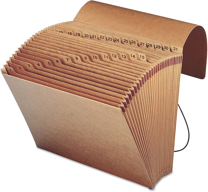 Smead Expanding File with Flap and Cord Closure, 31 Pockets, Daily (1-31), Letter Size, Kraft (70168) (Pack of 1) - Image 4