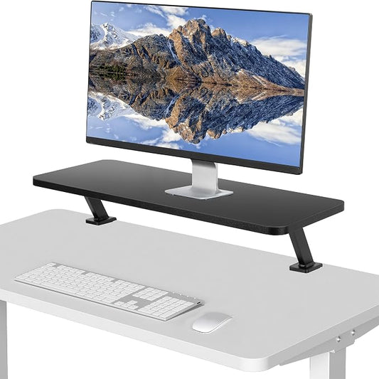 VIVO Black Clamp-on Small 26 inch Ergonomic Desk Shelf, Single Computer Monitor Stand Riser - Desk Organizer Holds 1 Screen or Laptop STAND-SHELF24B by Unknown