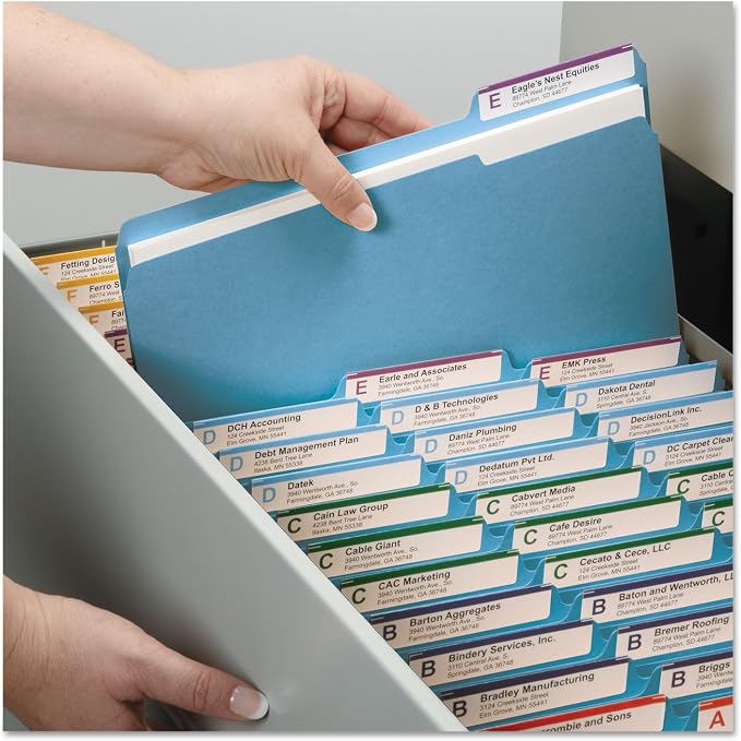 Smead Pressboard Fastener File Folder with SafeSHIELD Fasteners, 2 Fasteners, 1/3-Cut Tab, 2" Expansion, Letter Size, Blue, 25 per Box (14937) - Image 3