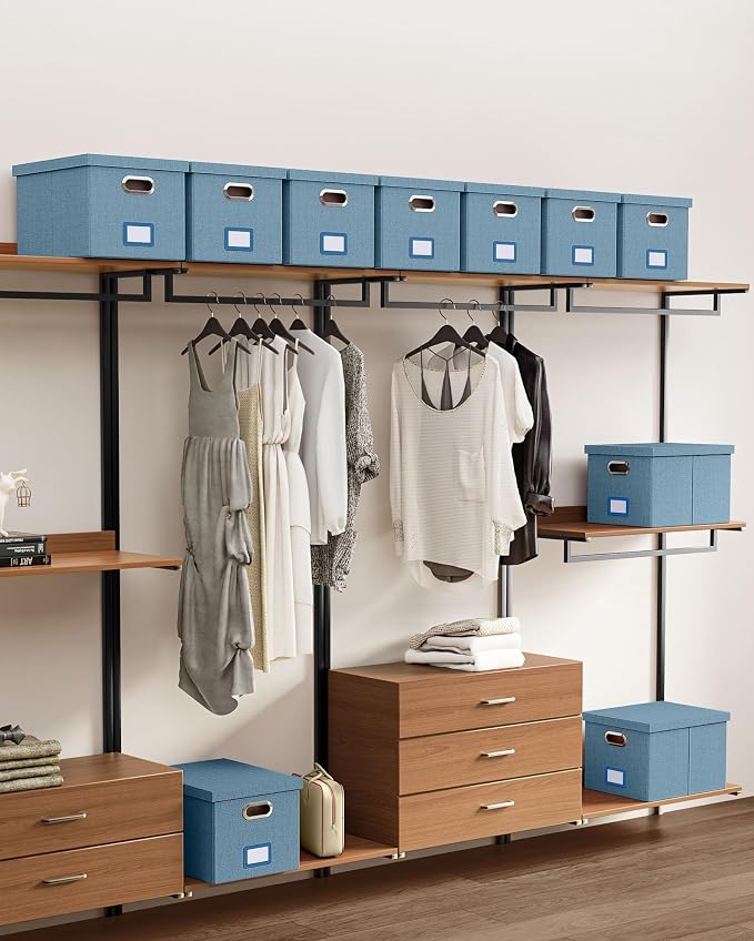 File Organizer with Lid, File Box, File Cabinet for Letter File Folder Storage, Hanging File Organizer for Office/Decor/Home,Document Organizer, 1 Pack,Dark-Blue-Box Only - Image 7