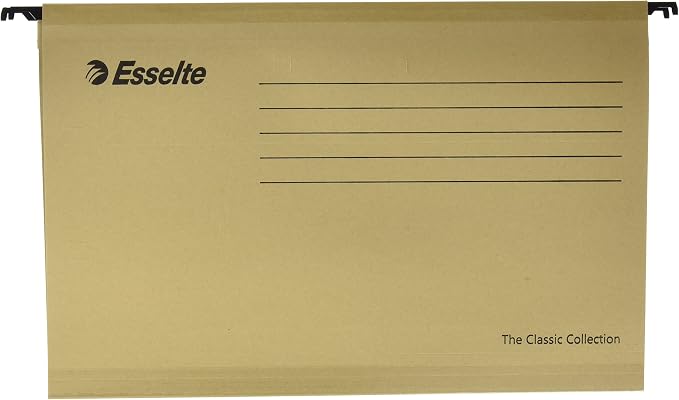 Esselte Classic – Pack of 50 Suspension File Reinforced with Transparent Plastic Visor – Natural by Unknown