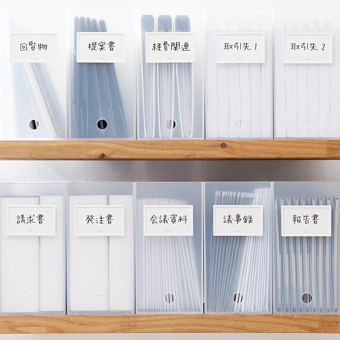 Like-it Storage Case Label Holder, M, 2 Pieces, Width 3.8 x Depth 0.2 x Height 2.3 inches (9.6 x 0.5 x 5.9 cm), Black, Made in Japan - Image 3