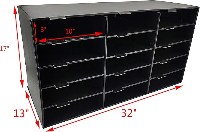 FixtureDisplays Construction Paper Storage Bin 15 Slot Vertical File Compartment Organizer for Home, Office, Classroom 32 x 13 x 17, Slot 10 x 3 15316-NPF - Image 5
