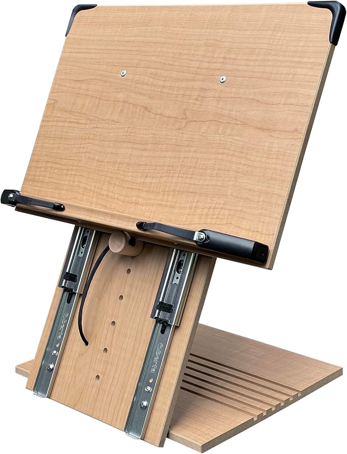 BS2500PRO XL Super Heavy Duty 15.4x10.5 Portable Height Adjustable Foldable Eye Level Bookstand Holder for Reading Hands Free Large Thick Heavy College Textbooks Tablets Neck Pain Free by ABookStand