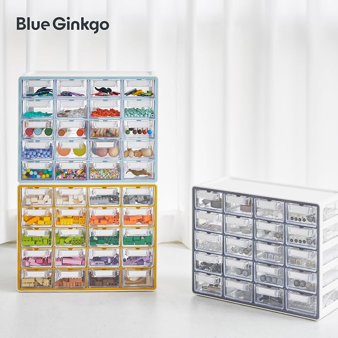 Blue Ginkgo 20-Drawer Storage Cabinet Organizer, Blue, Made in Korea | Stackable. Adjustable. Easy Visibility. - Image 7