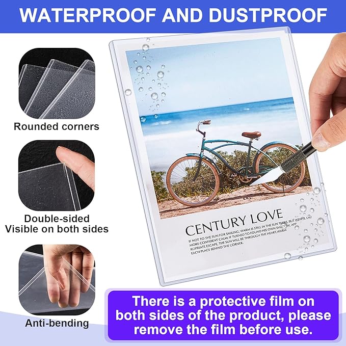 Teling 10 Pcs 8.5 x 11 Inch Rigid Sheet Protectors, Clear Plastic Document Sleeves, Hard Document Holder, Birth Certificate Protector Certificate Holder Clear Paper Protector for Important Documents - Image 3